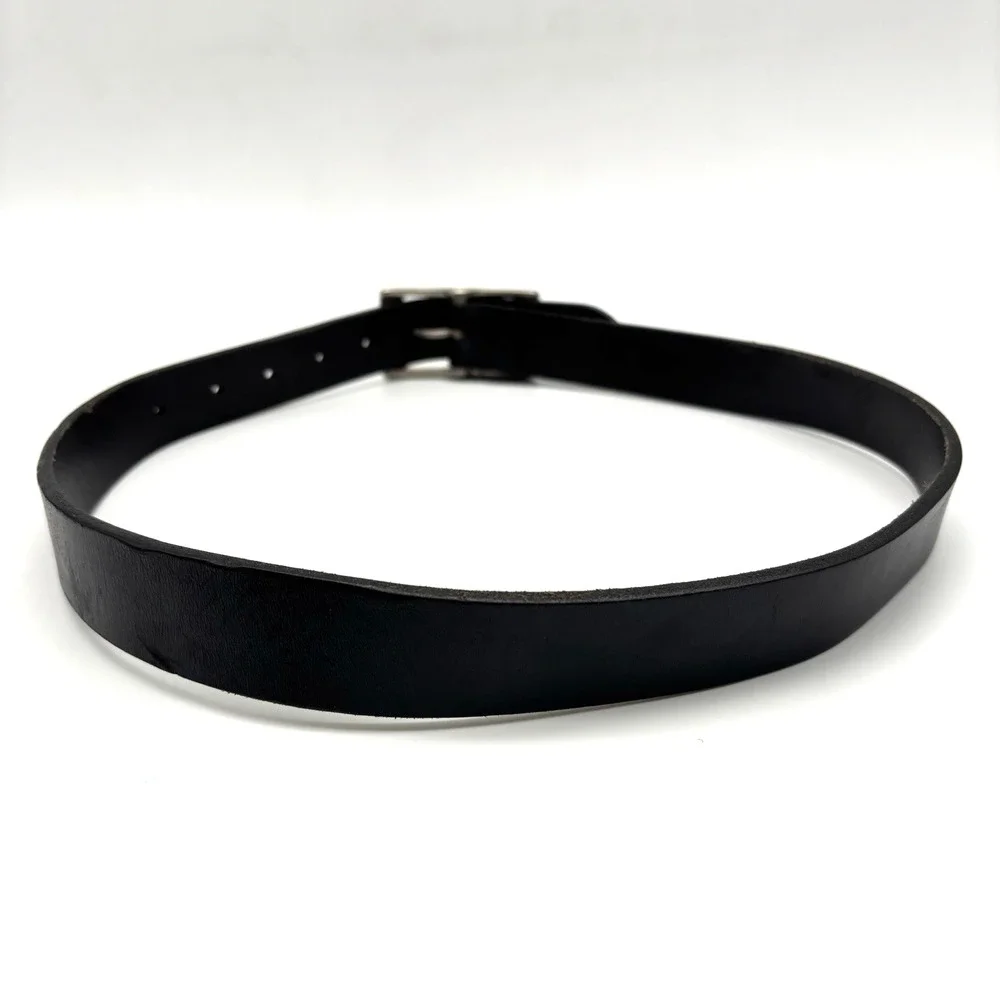 Vintage 90s J. Crew Black Genuine Leather Unisex Belt 26-32